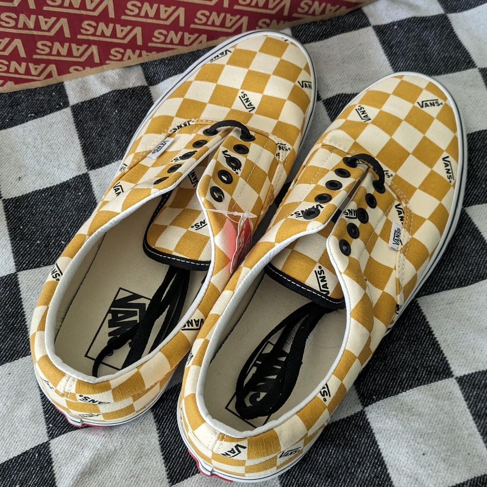 Vans Era Big Check Men 11.5 Yolk Yellow And White Classic 072026 - Picture 5 of 10